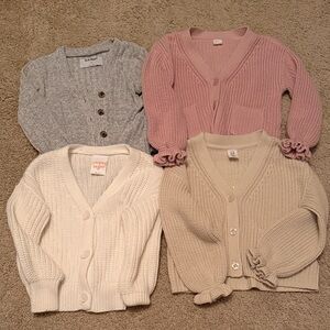 Toddler Girls Cozy Knit Cardigan Sweater Bundle